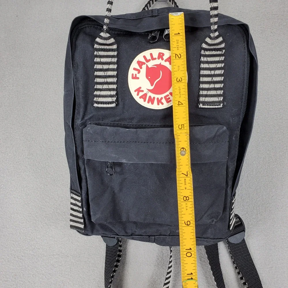 Fjallraven Kanken Mini Backpack Black Striped Straps 23561 Small Daypack